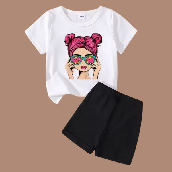 Baby & Kids 2pcs Printed T-shirt Set (3mths-6yrs)