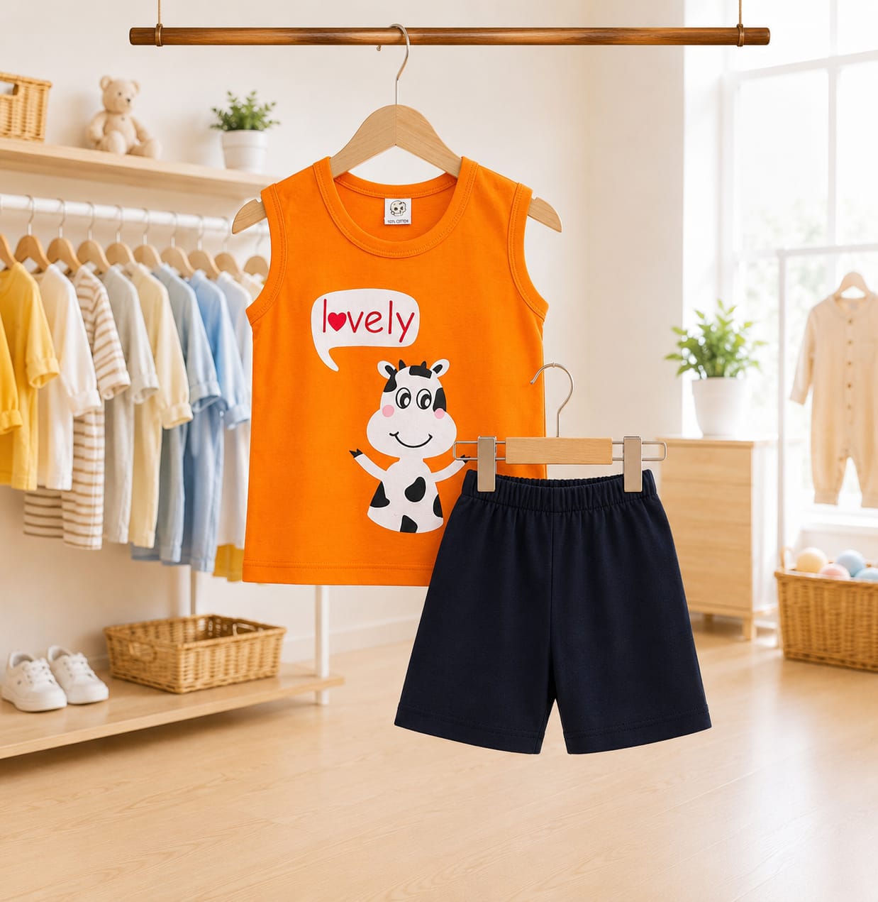 Baby & Kids 2pcs Printed Tank Top Set (3mths-6yrs)
