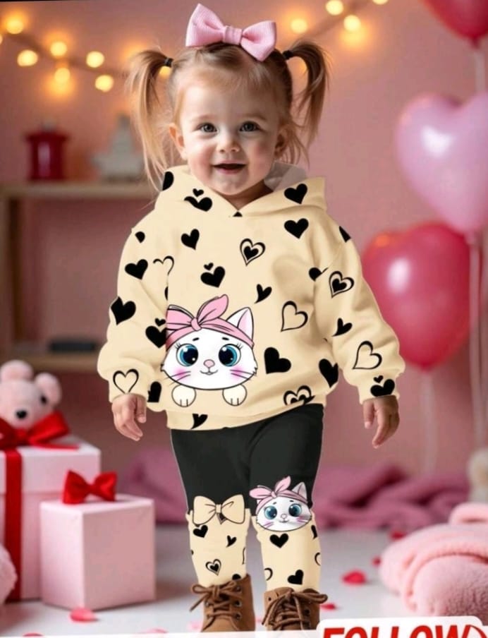 Baby & Kids 2pcs Printed Sweet shirt Set (3mths-8yrs)