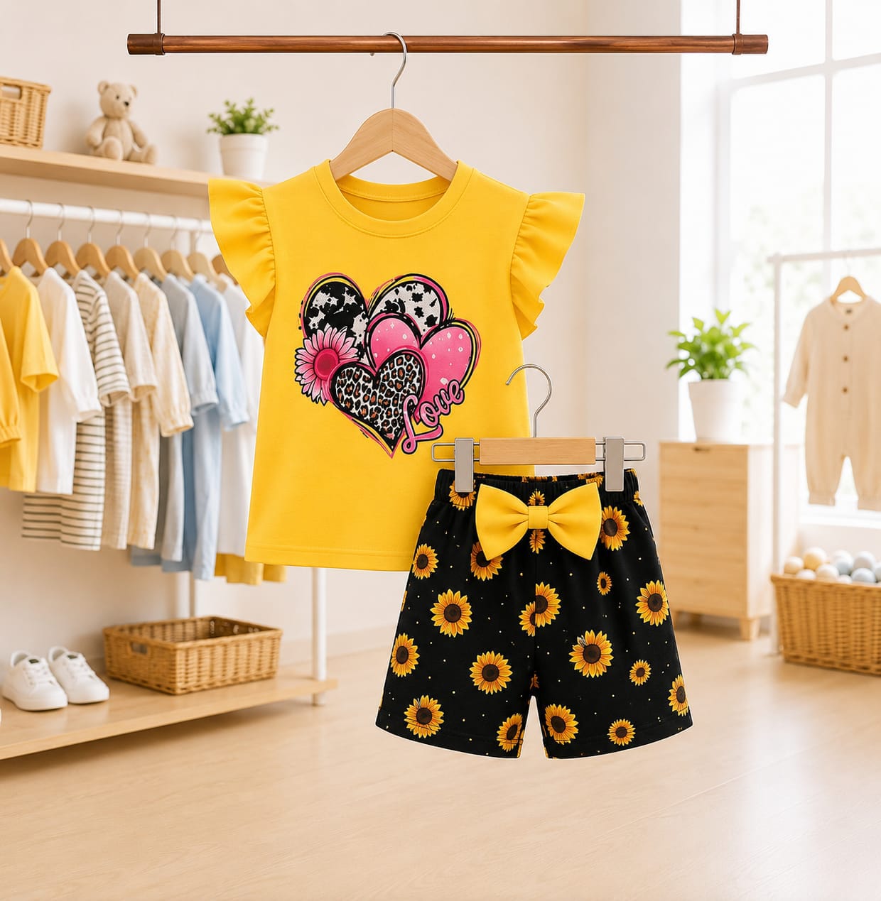 Baby & Kids 2pcs Printed T-shirt Set (3mths-6yrs)