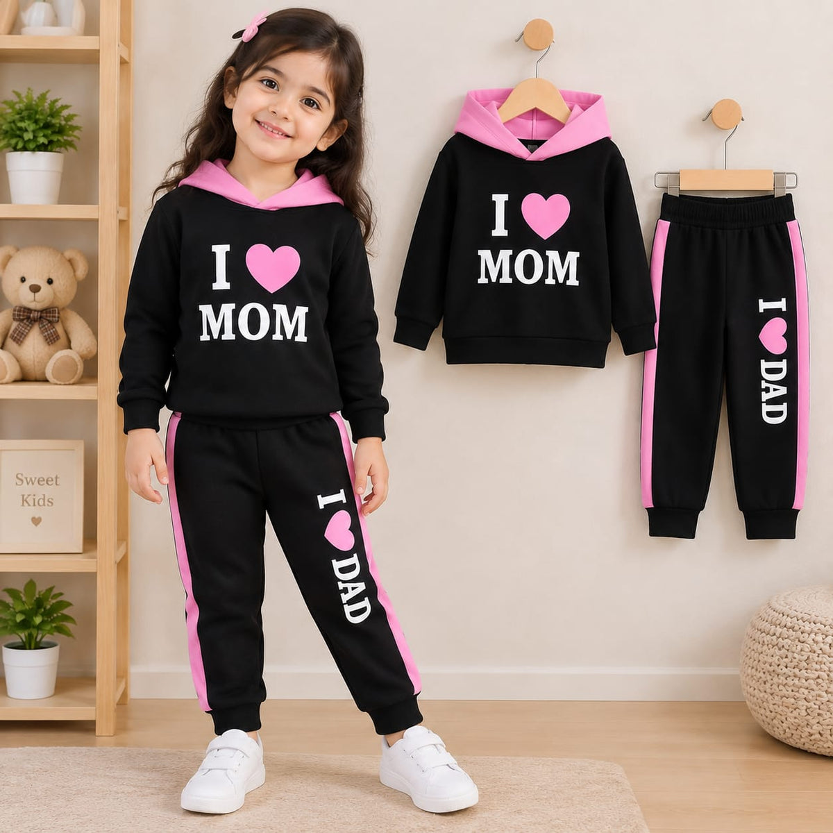 Baby & Kids 2pcs Printed Hoody Set (3mths-8yrs)