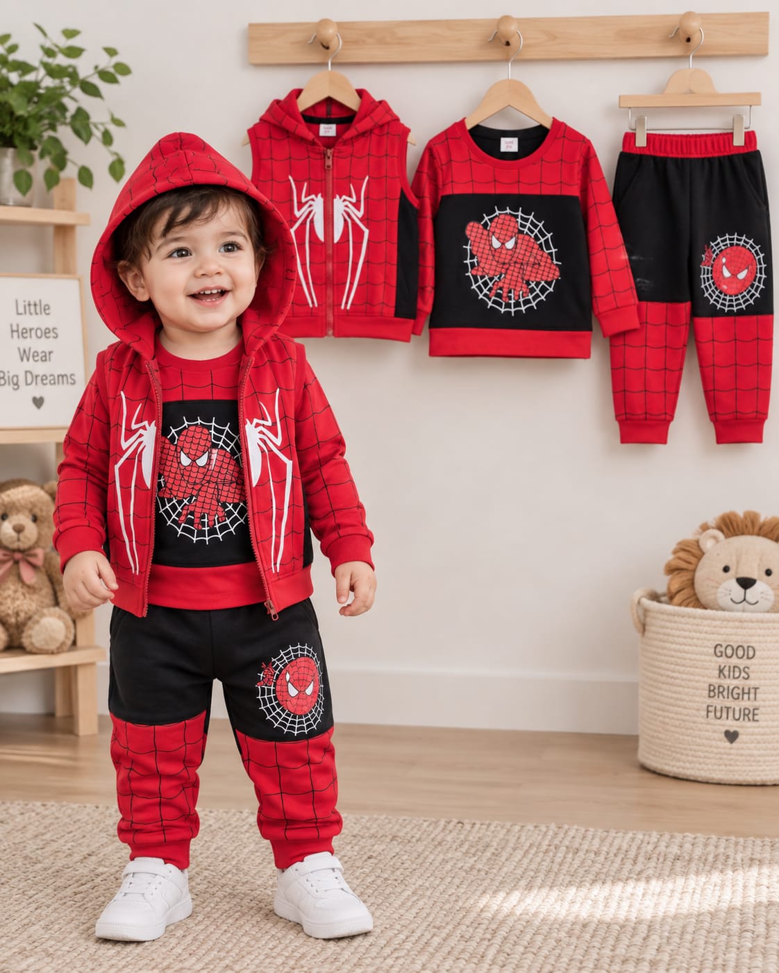 Baby & Kids 3 pcs Printed Hoody Set (1 yrs-12 yrs)