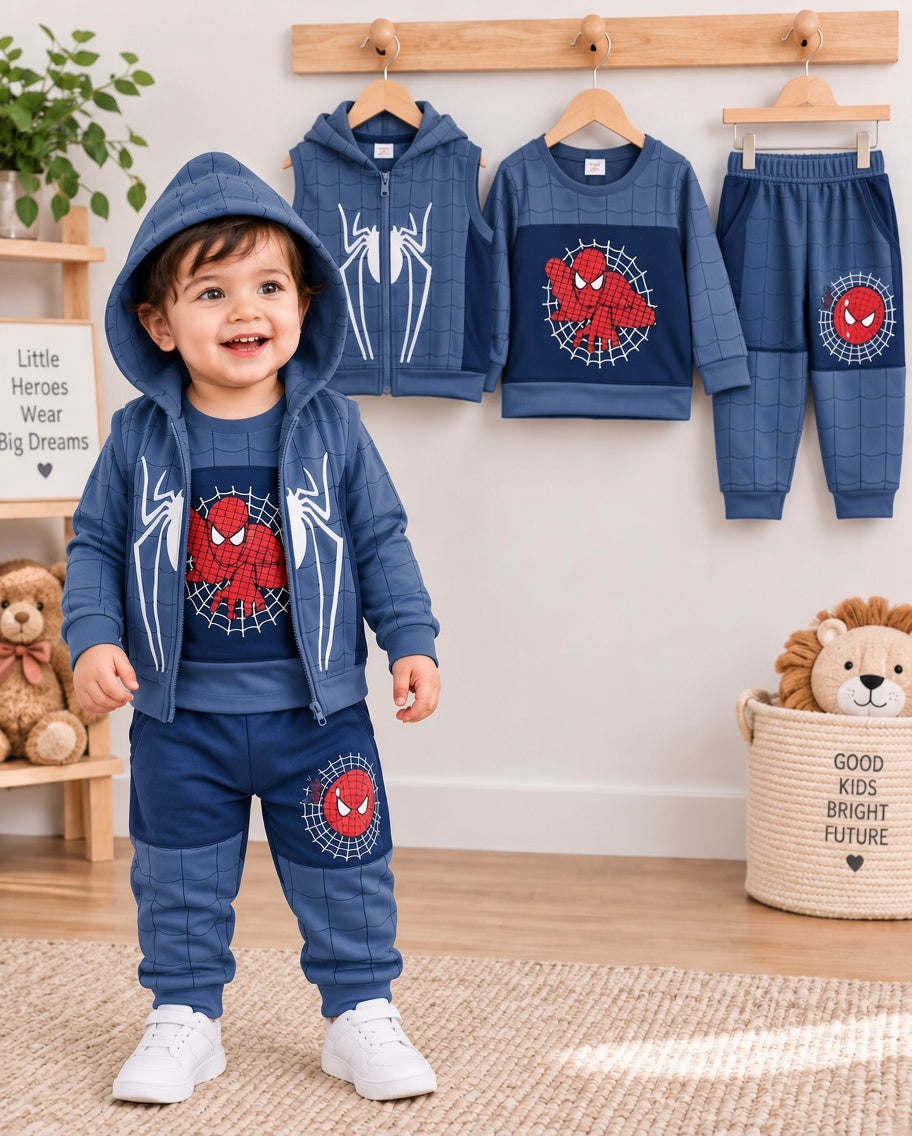 Baby & Kids 3 pcs Printed Hoody Set (1 yrs-12 yrs)