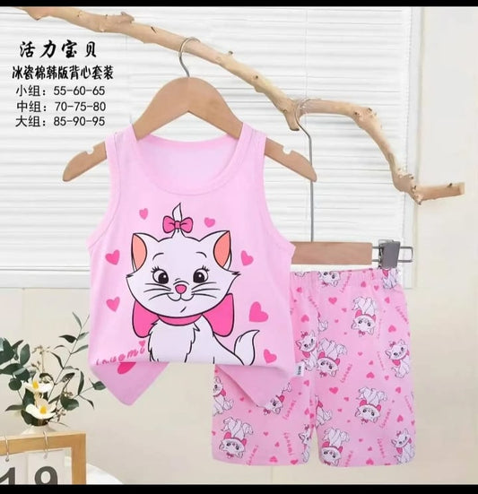 Baby & Kids 2pcs Printed Tank Top Set (3mths-6yrs)