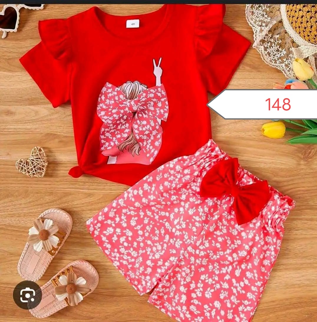 Baby & Kids 2pcs Printed T-shirt Set (3mths-6yrs)