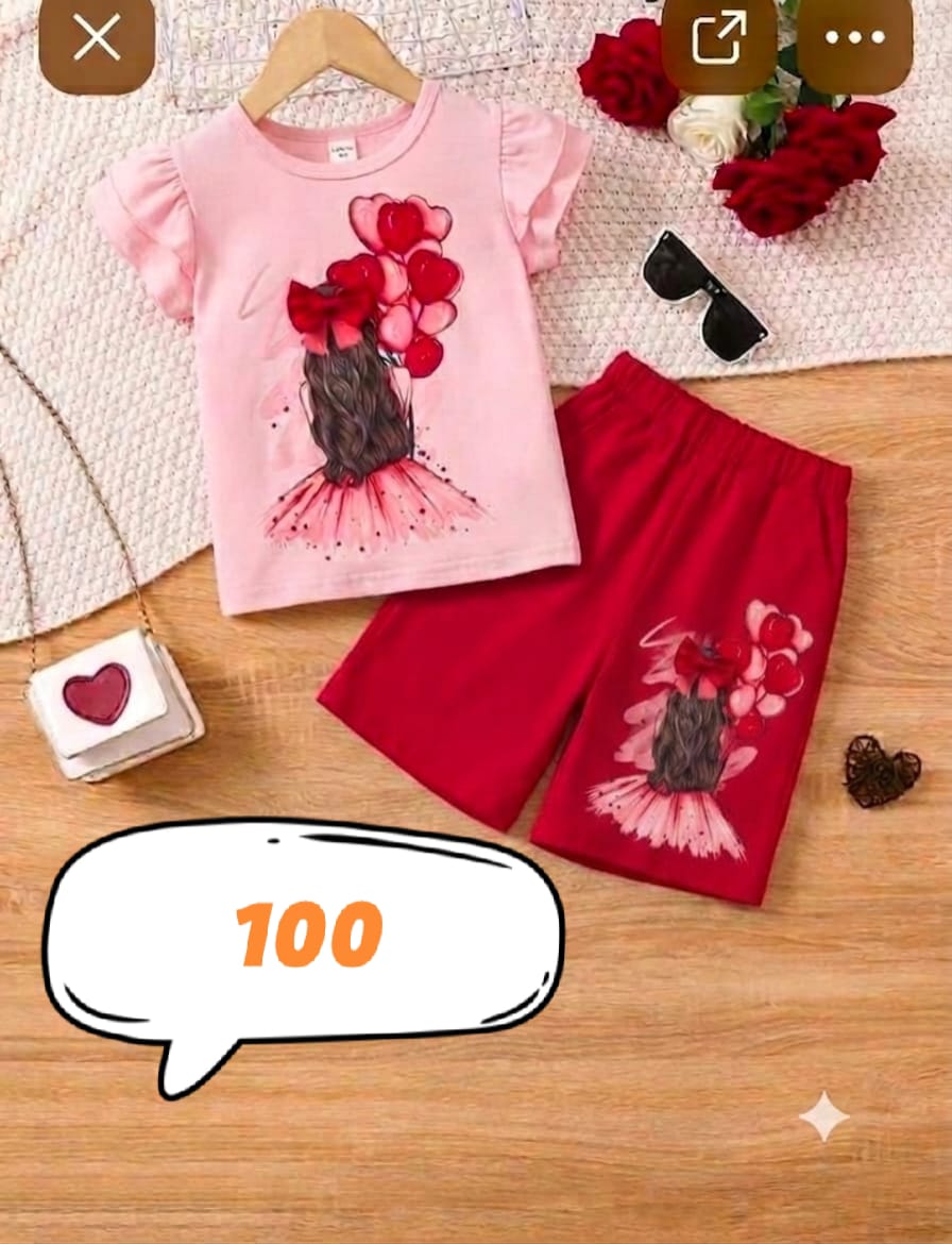 Baby & Kids 2pcs Printed T-shirt Set (3mths-6yrs)