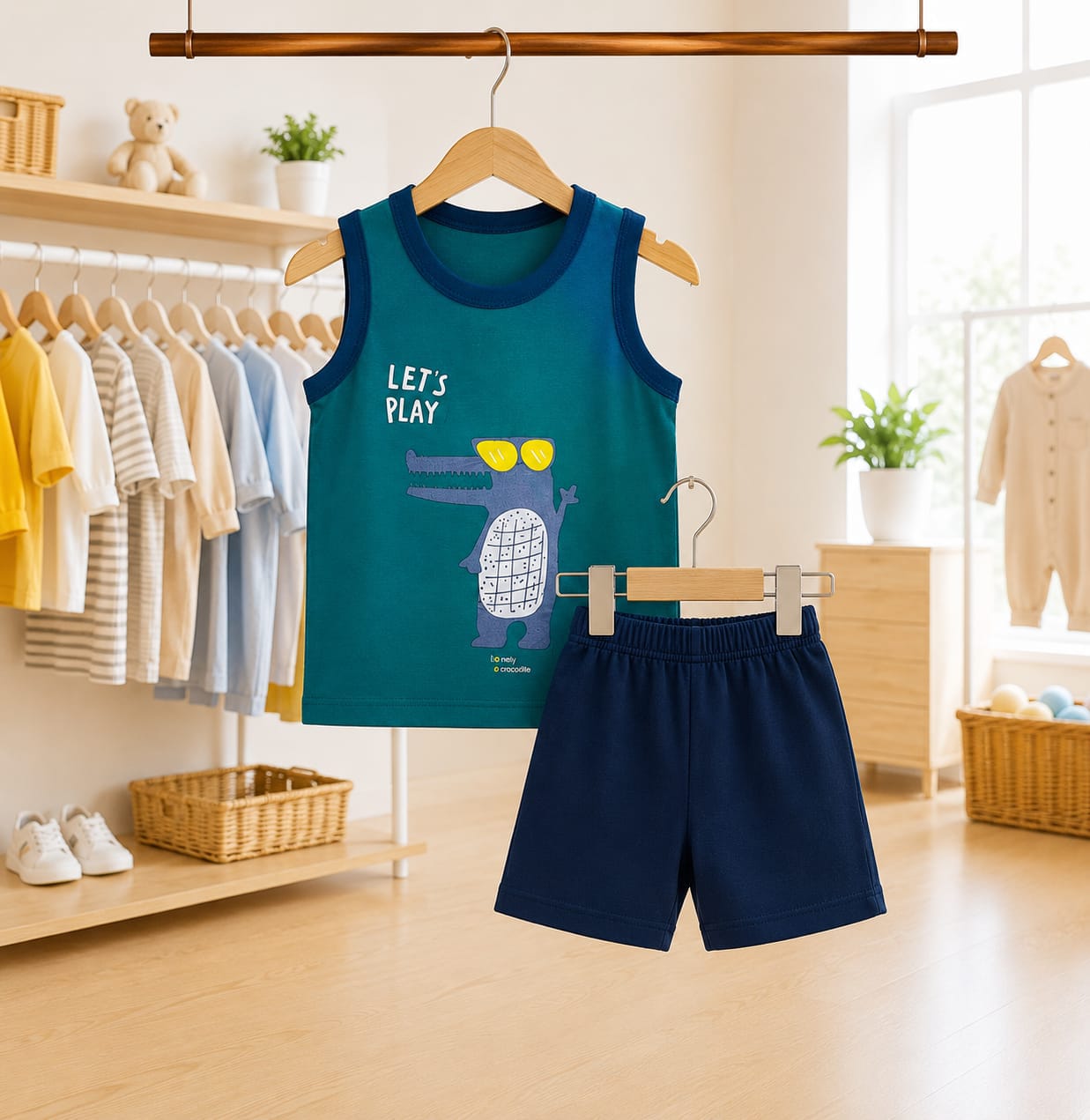 Baby & Kids 2pcs Printed Tank Top Set (3mths-6yrs)
