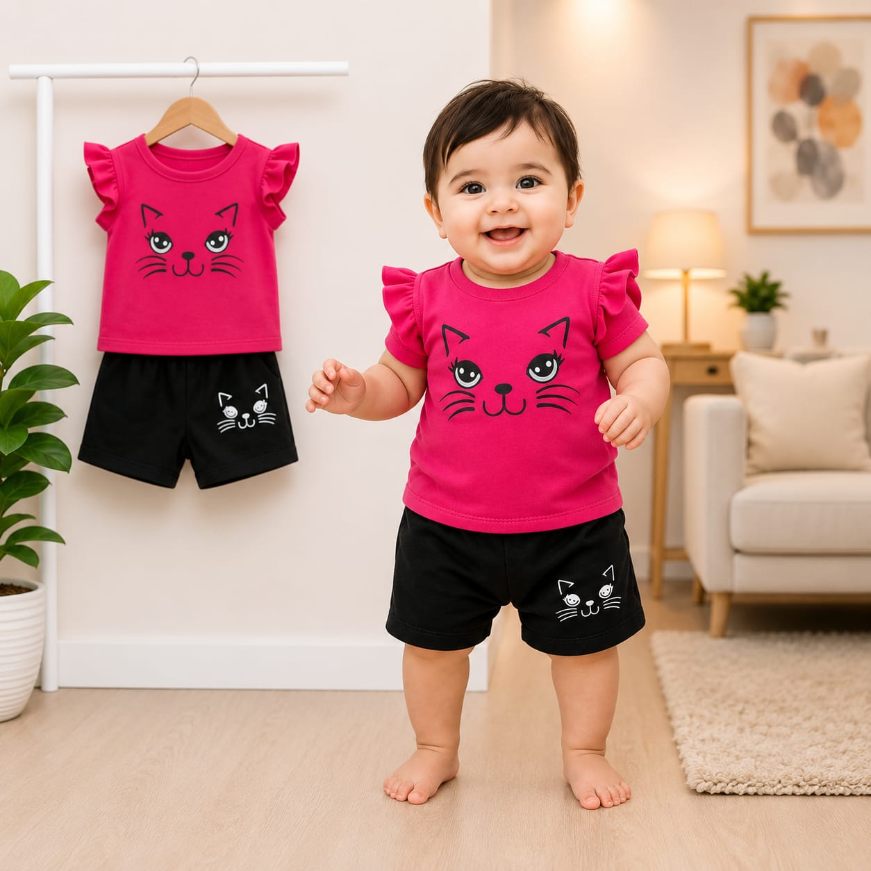 Baby & Kids 2pcs Printed T-shirt Set (3mths-6yrs)