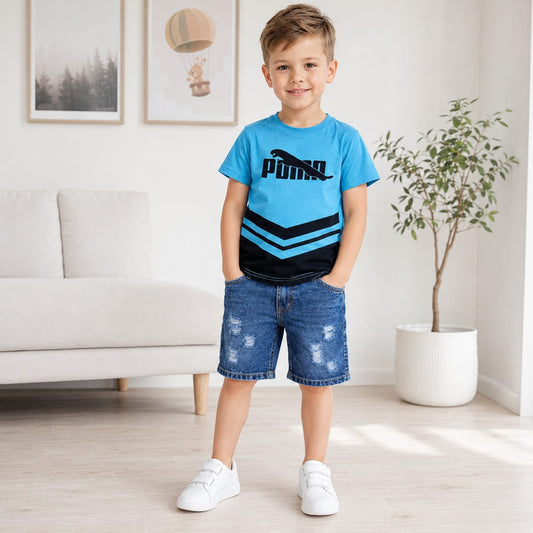 Baby & Kids 2pcs Printed T-shirt Set jeans pant (1 yrs-7yrs)