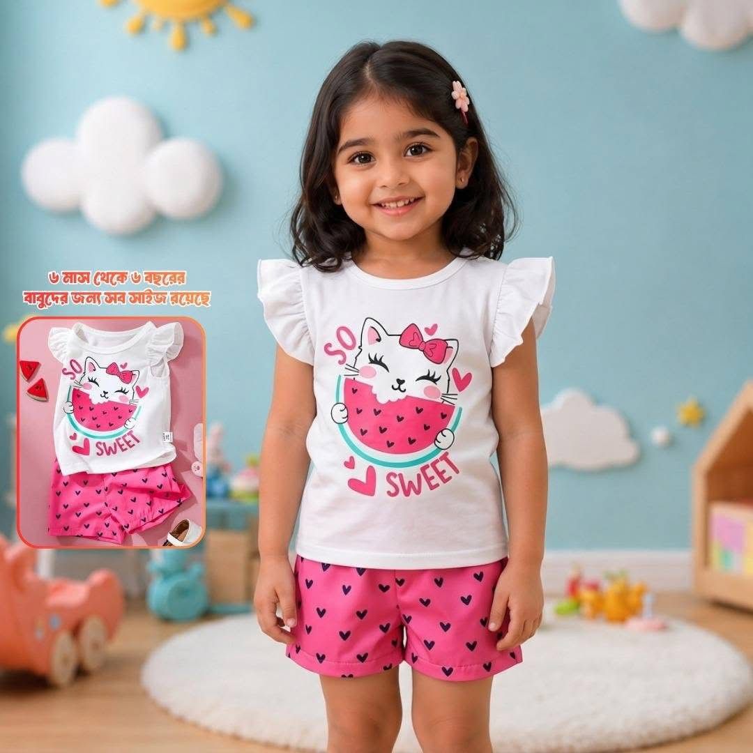 Baby & Kids 2pcs Printed T-shirt Set (3mths-6yrs)