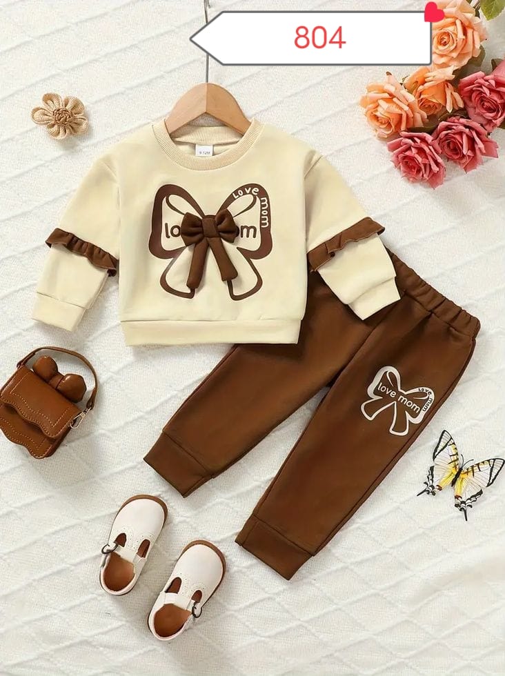 Baby & Kids 2pcs Printed Sweet shirt Set (3mths-8yrs)