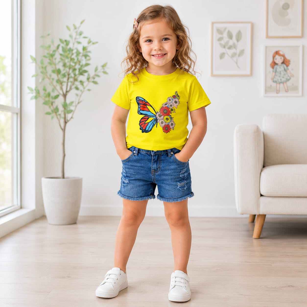Baby & Kids 2pcs Printed T-shirt Set jeans pant (1 yrs-7yrs)